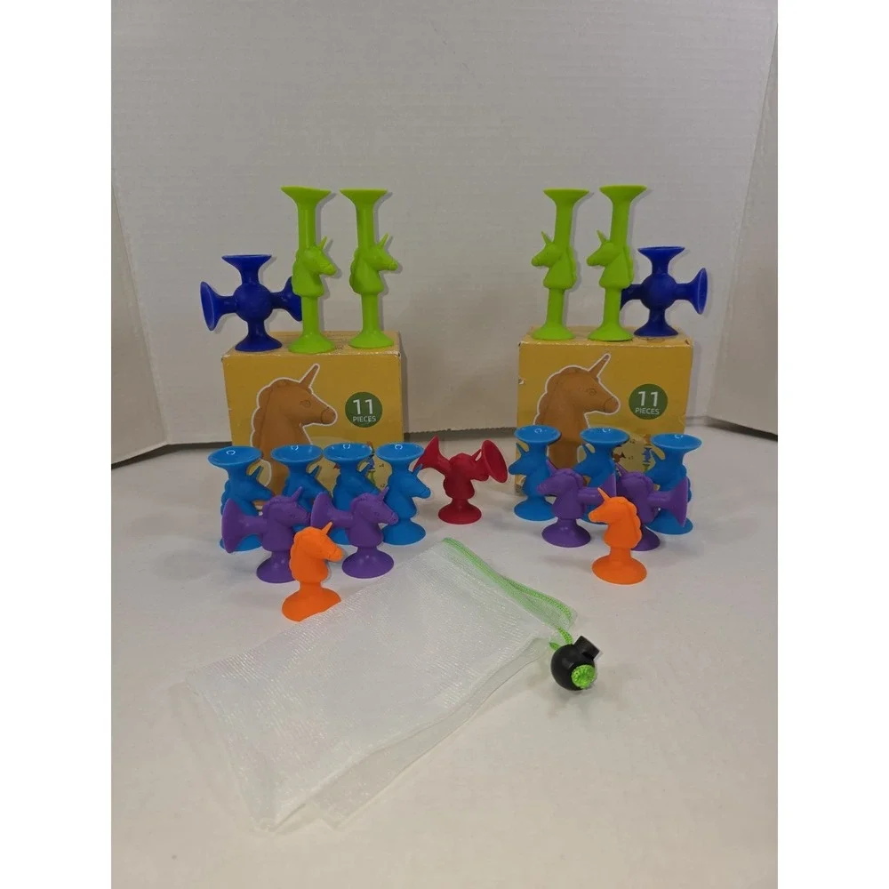 Unicorn Suction Cup Toys for Children - 20Pcs 2 Boxes Creative Sensory Play Fun